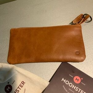 Moonster leather wallet clutch brand new in box